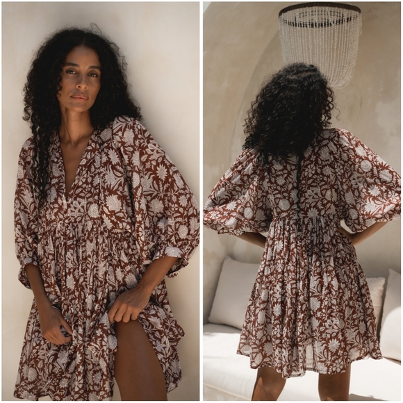 NWT Daughters Of India Kyra Mini Dress Wine Small - Picture 2 of 10